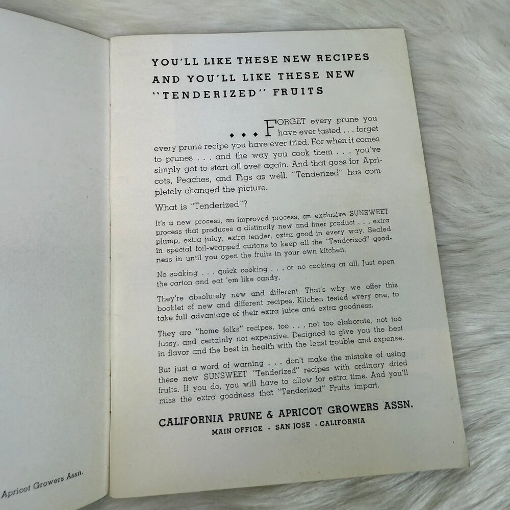 1934 Sunsweet Prunes Recipe Book - Recipes and Information USA - Picture 4 of 8